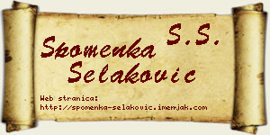 Spomenka Selaković vizit kartica